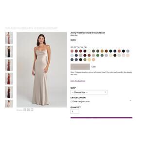 Jenny Yoo Addison Pale Gold  Spaghetti Strap Slip Dress Womens Size 8 - Flaw